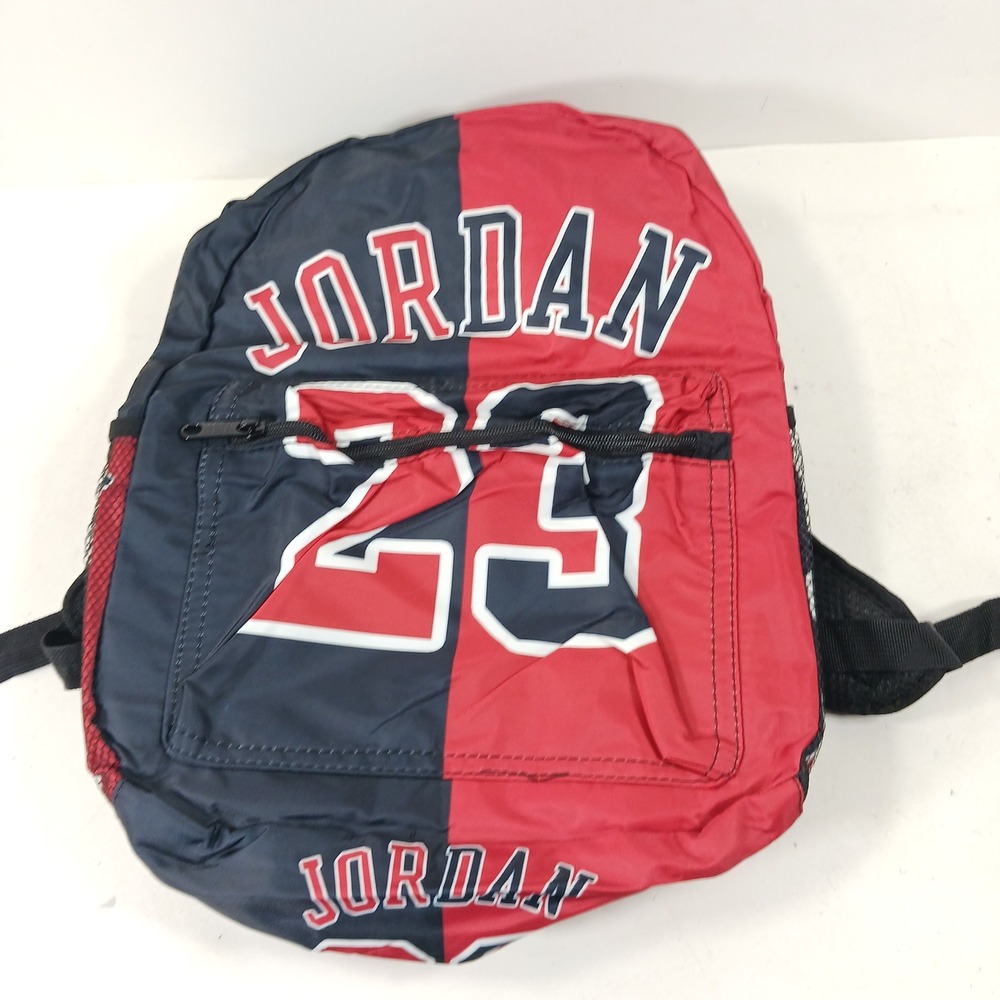 Jordan 23 Backpack Red Navy Blue Split Colorblock School Sports Bag
